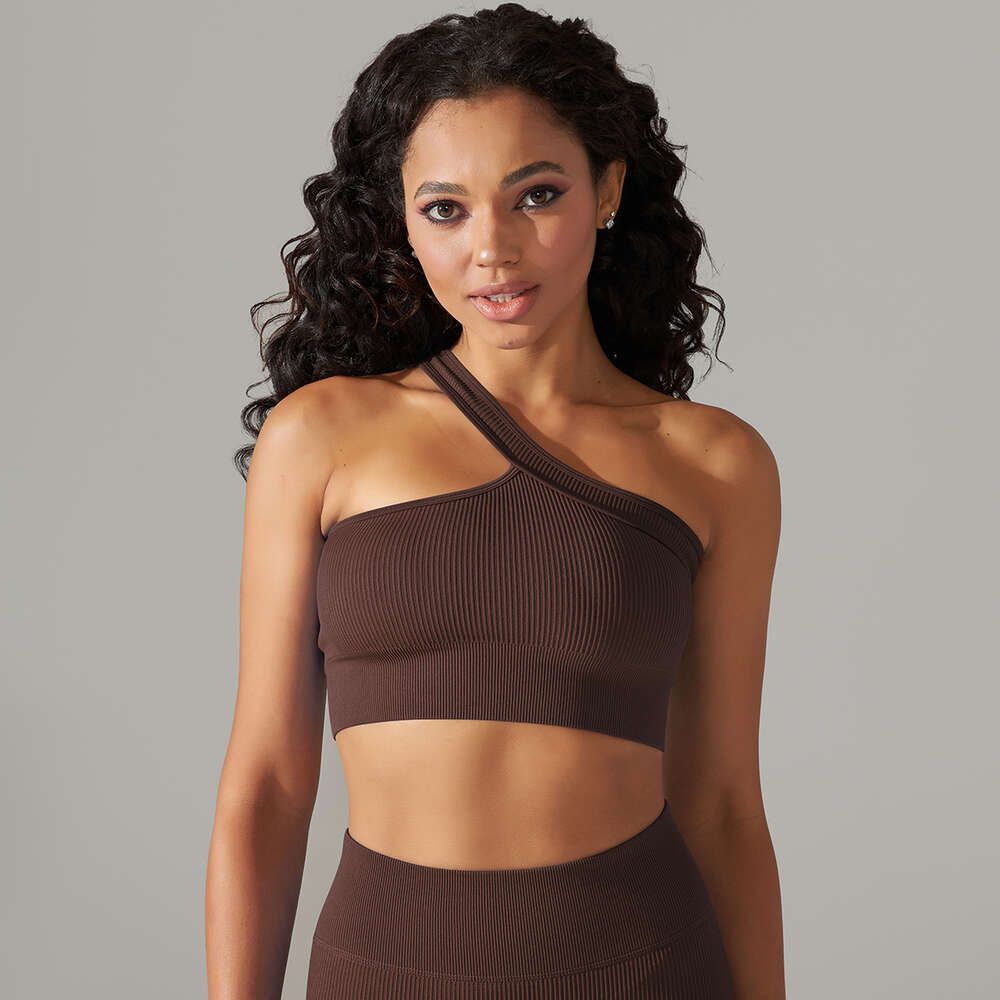 6612 One Shoulder Bra  Coffee