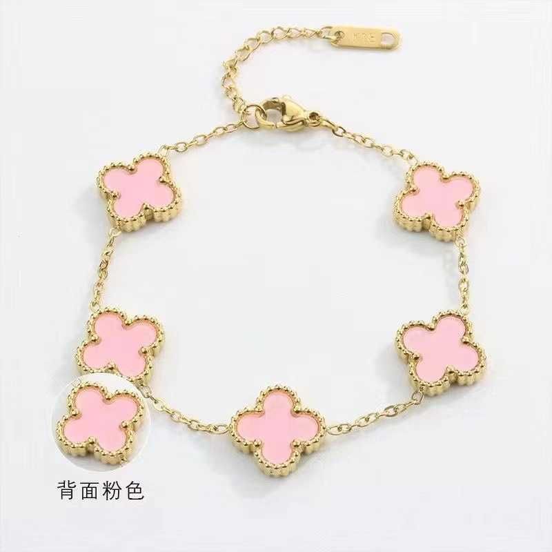 Pulseira Rosa Dupla Face-18k