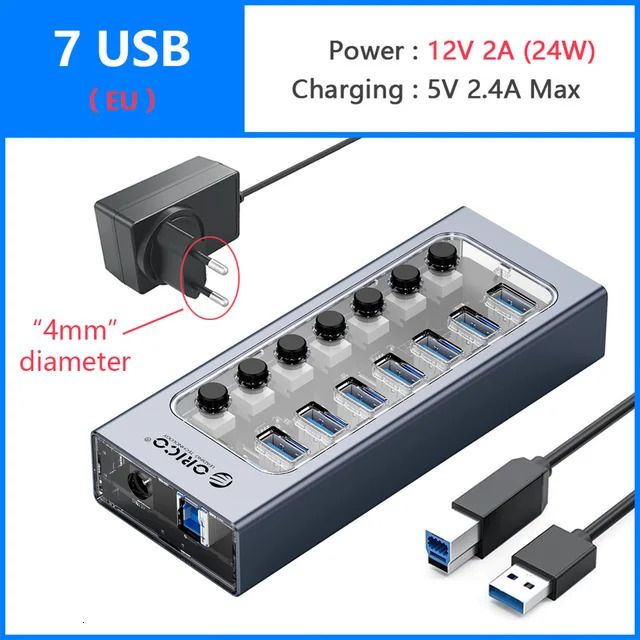 7 USB- und EU -Stecker