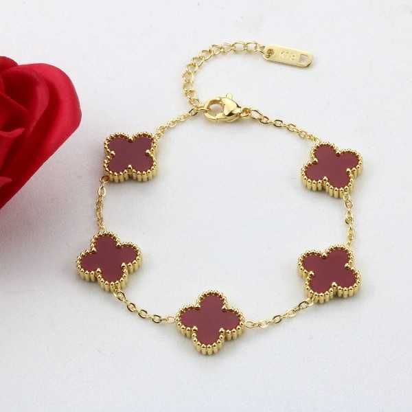 Bracciale rosso vino a doppia faccia-18k