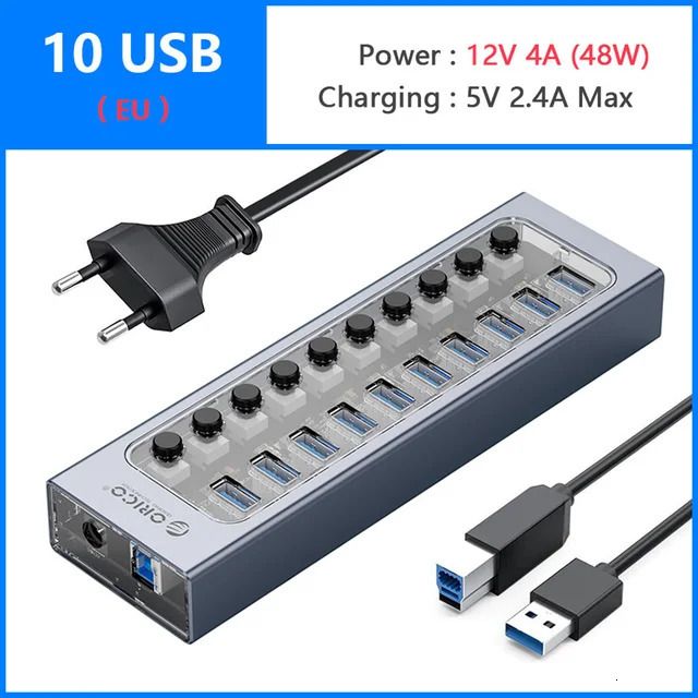 10 USB- und EU -Stecker