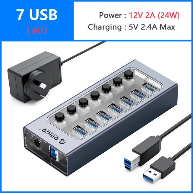 7 USB- und Au -Stecker