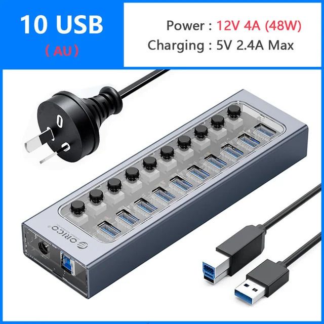 10 USB- und Au -Stecker