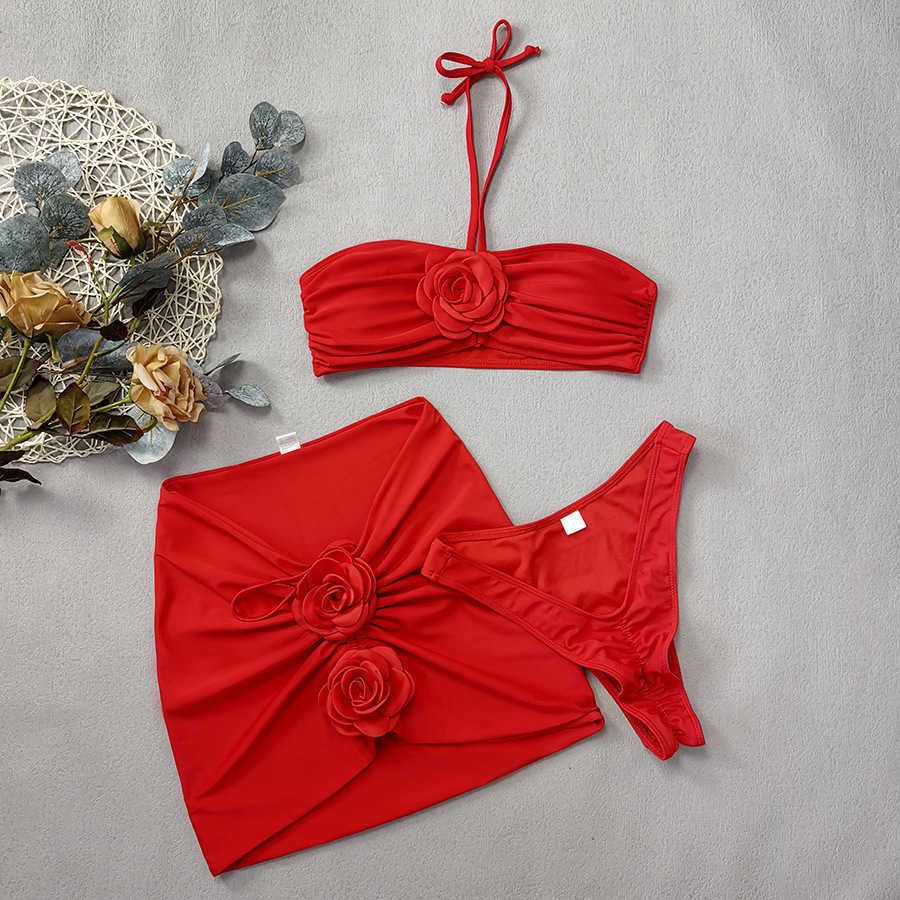 231108 Red Flower Three Piece Set