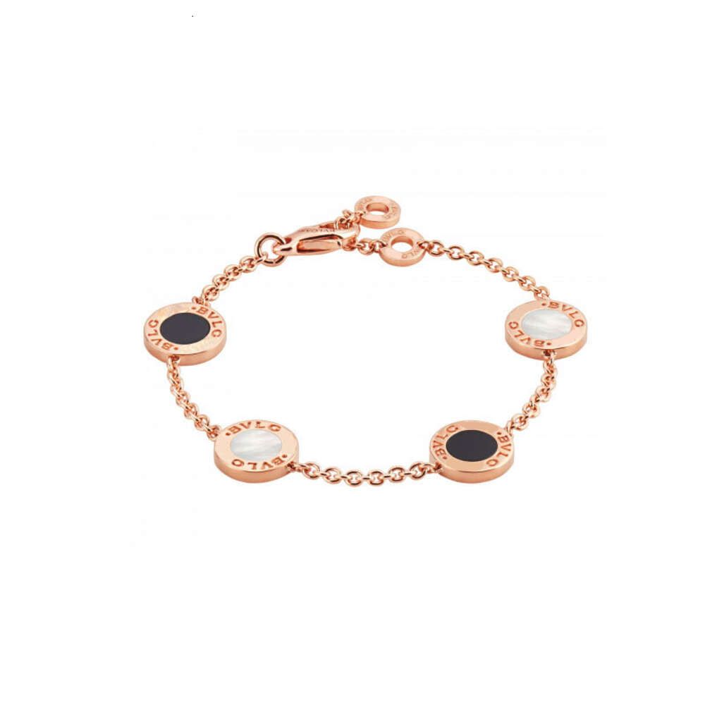 Römisches Armband aus Roségold in Schwarz und Weiß