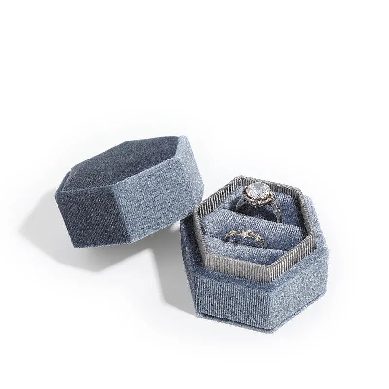 Doppia scatola ad anello blu grigio