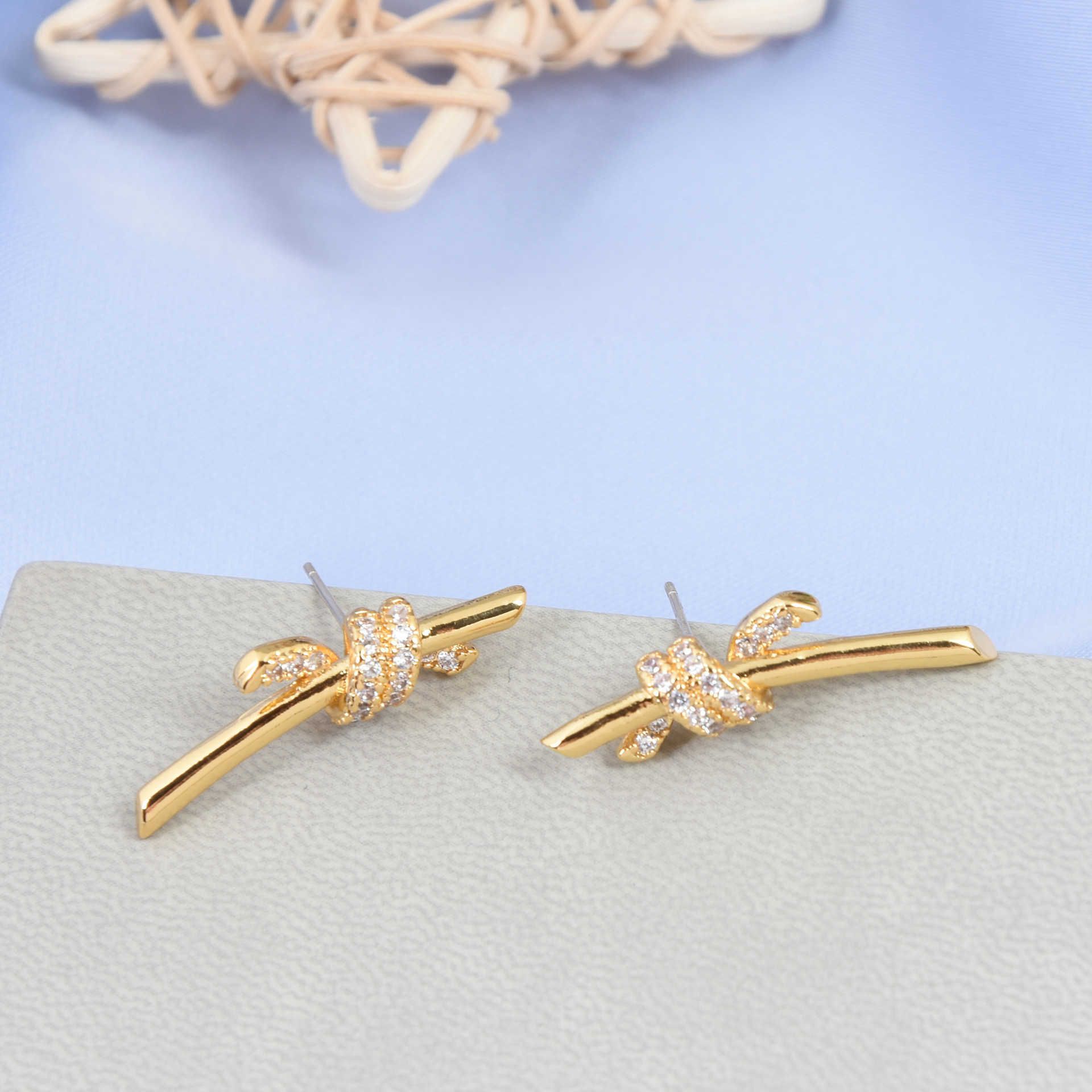 Boucles d'oreilles en zircon-18K