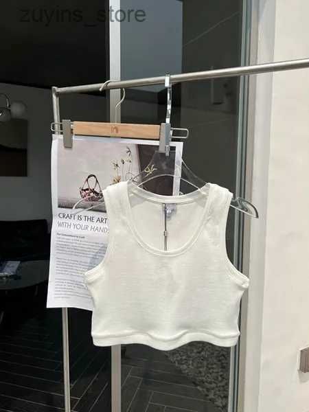 Weißes kurzes Tanktop