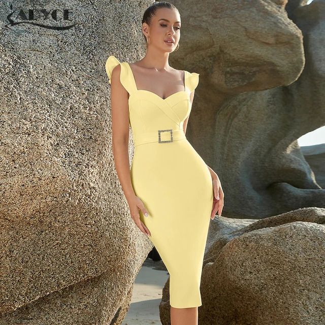 Yellow Bandage Dress
