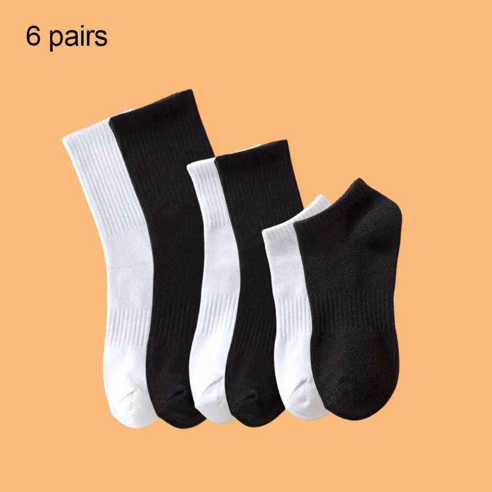 6 Pairs Black White