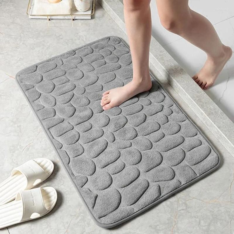 Grey bathroom mat