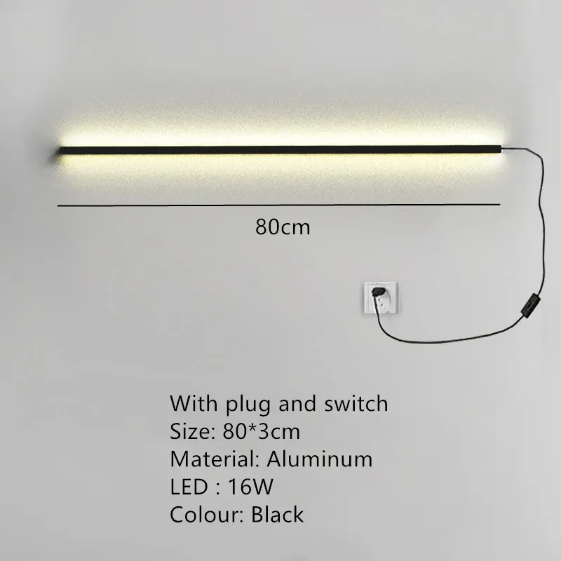 Lumière blanche 80cm-Black-Switch