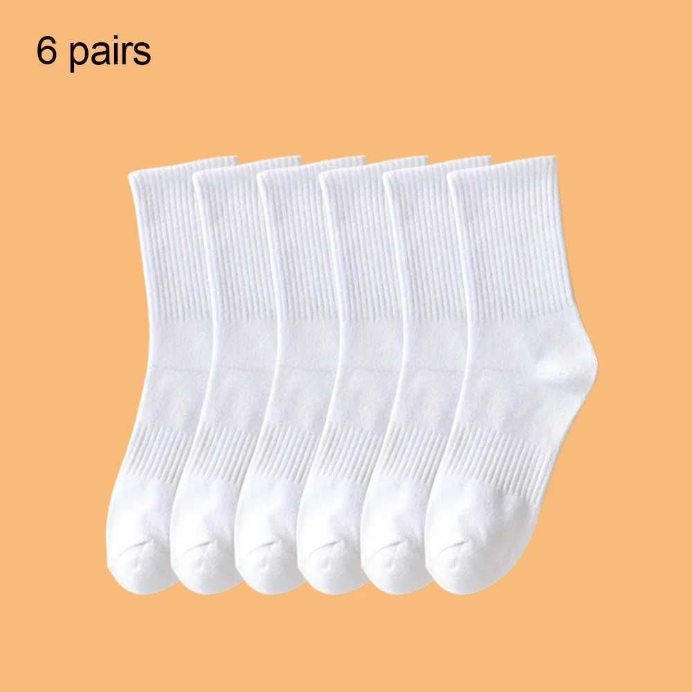 6 Pairs White Long