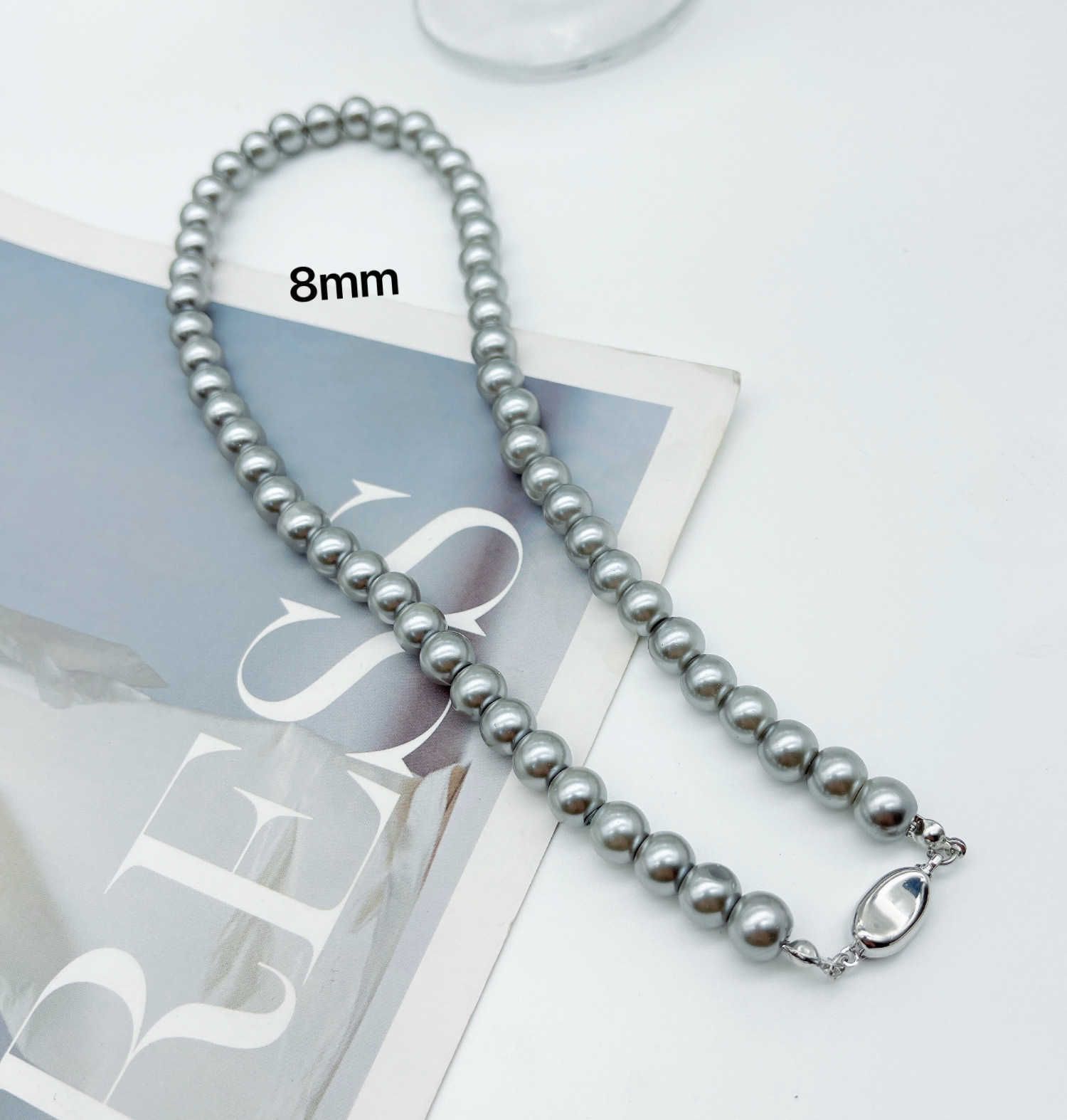 8mm Gray Pearl Ingot Buckle