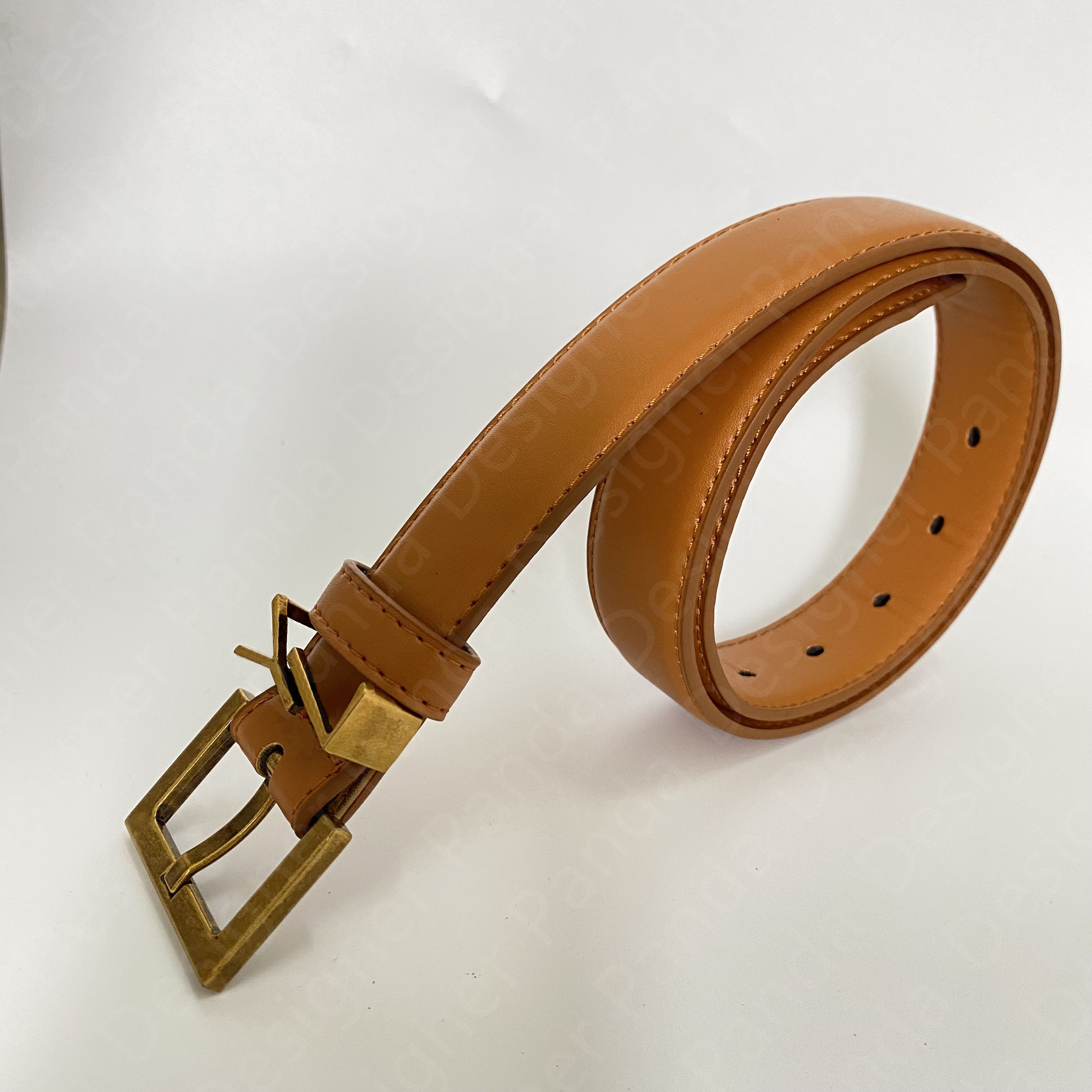 Bronze buckle + brown belt