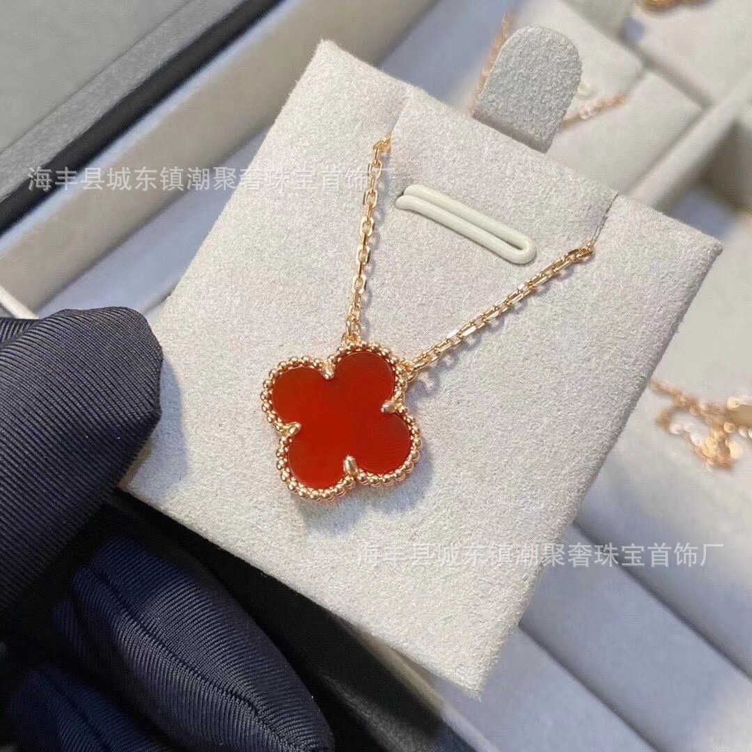 Rose Gold Red Chalcedony ketting