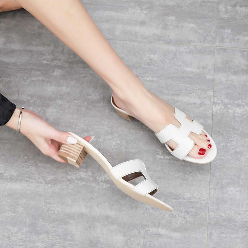 White Highquality Genuine Leather Heel