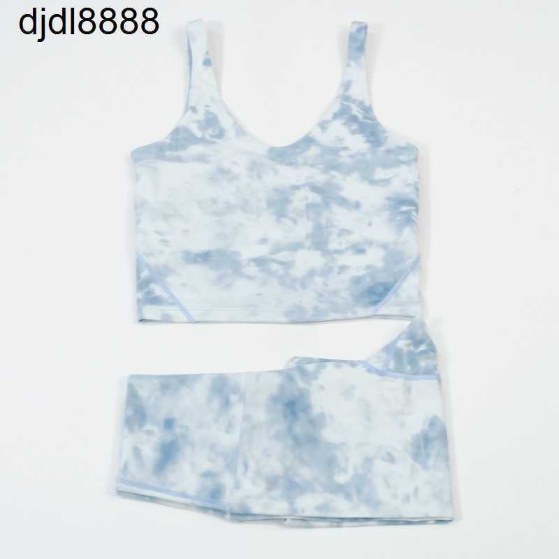 Smoke Blue Tie Dyed u Tank Top+capris