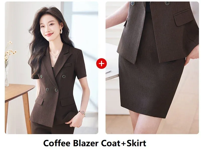 Coffee Skirt Suits