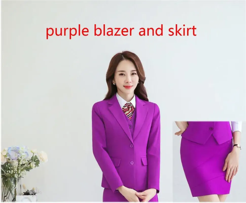 Purple blazer skirt