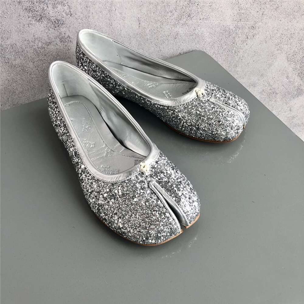 Silver Sequin Flat Bottom