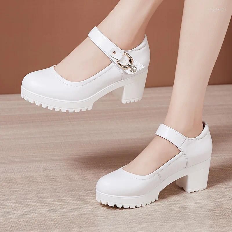 White 6cm heels