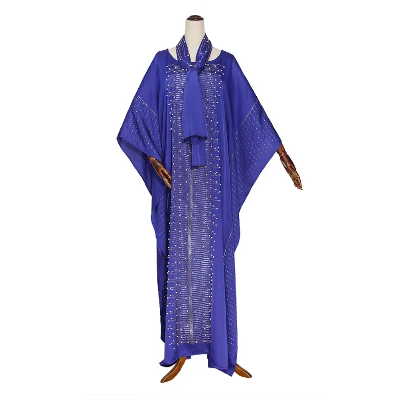 Tamanho Único Azul Escuro Abaya