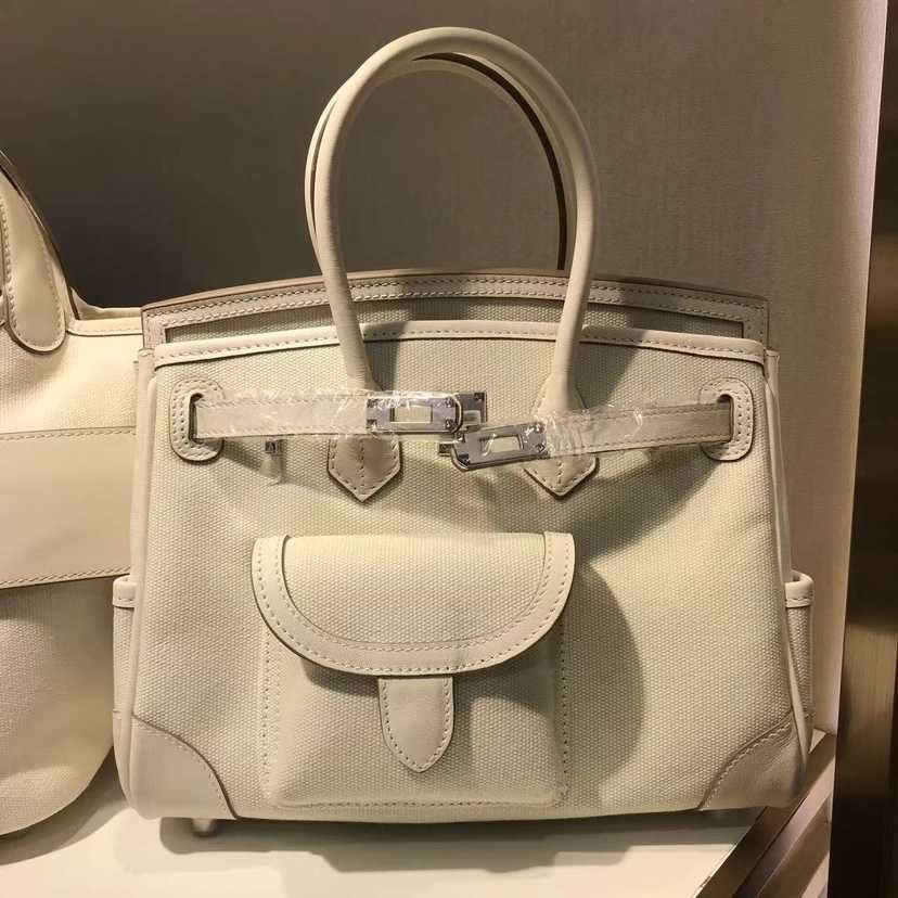 White Canvas Platinum Bag with