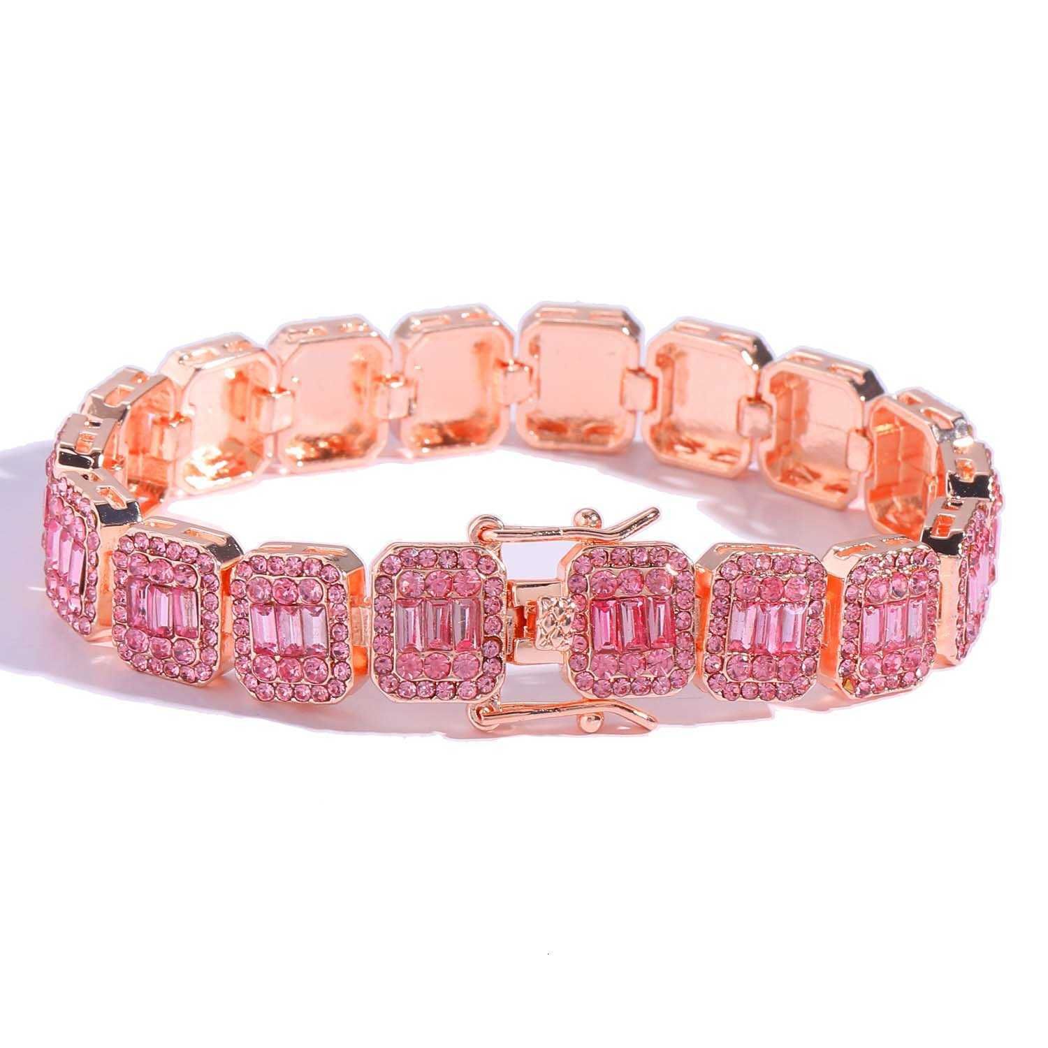 Roze diamanten roségouden 7-inch armband