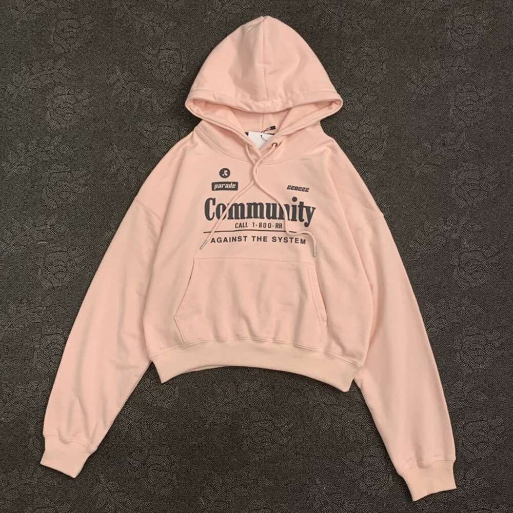 Four Color Hooded Print Pink