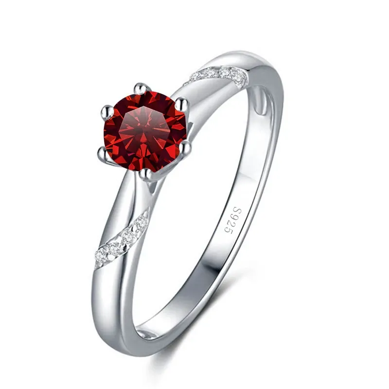 1 ct 6,5 mm granaat rood