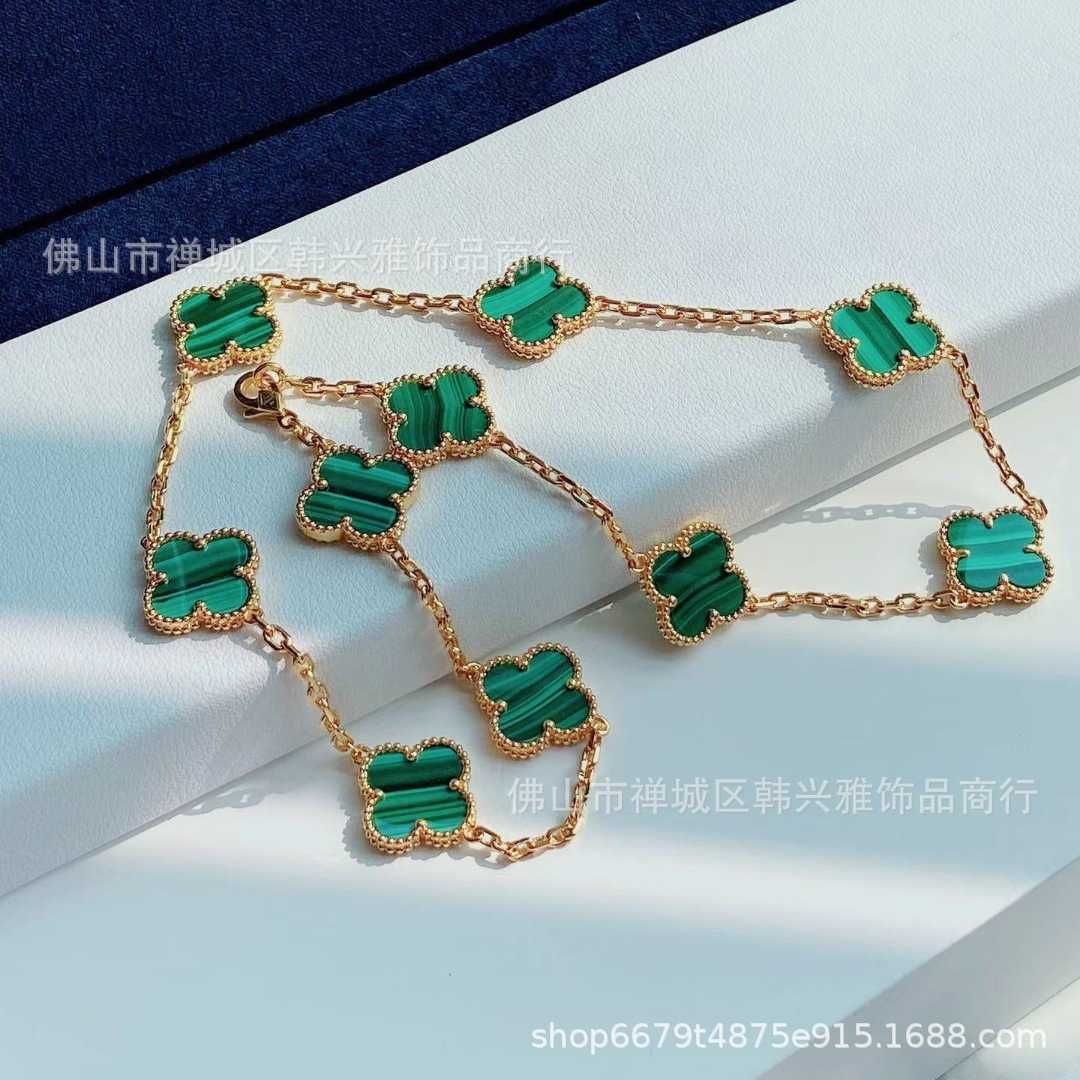 Malachite-Rose Gold Ten Flowers