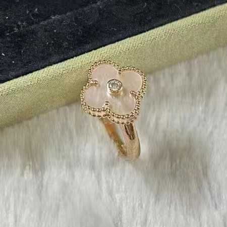 Rose Gold Diamond White Shell Ring