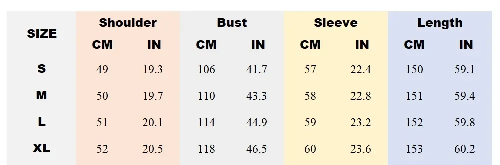 Size chart