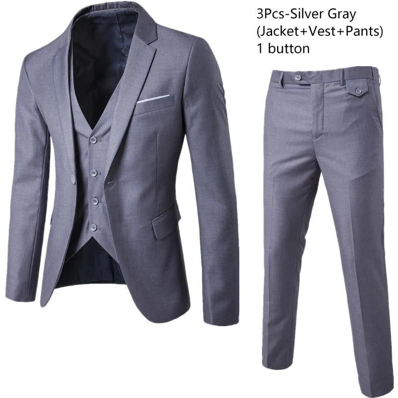 Silvery 3-piece suit