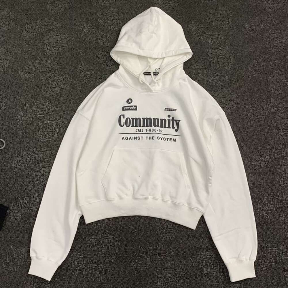 Four Color Hooded Print White