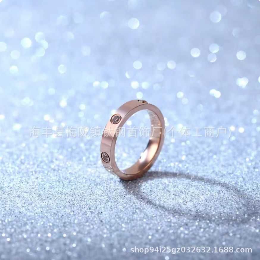 Narrow Single Diamond 4mm Rose Gold Ring
