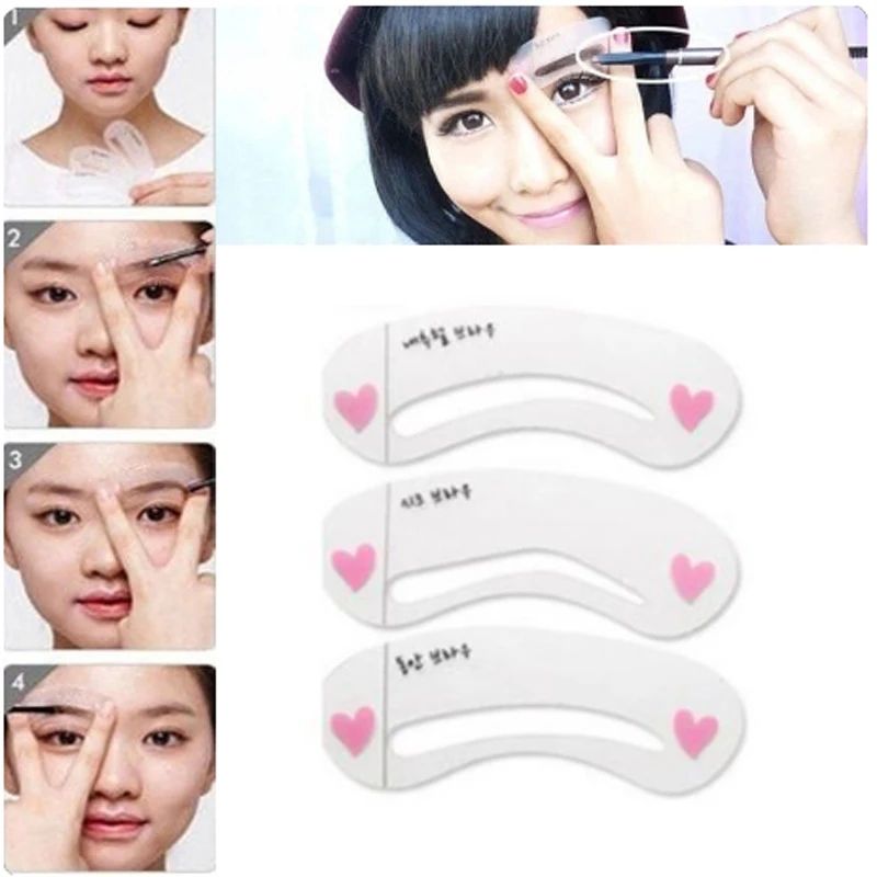 色：3pcs-eyebrowステンシル