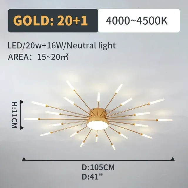 Neutralt ljus 4200k gyllene 20x1 ljus