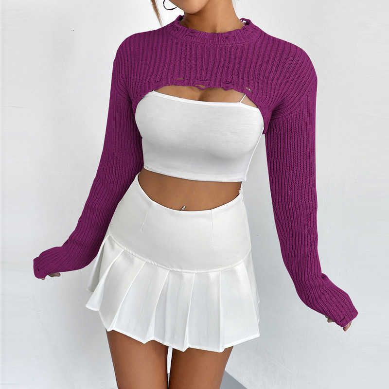 Purple Short Knit Top