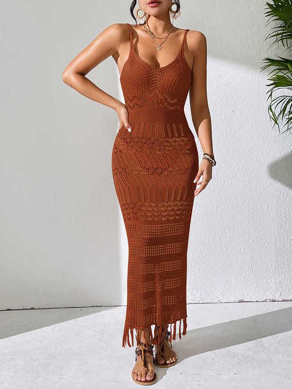 Brown Camisole Long Skirt