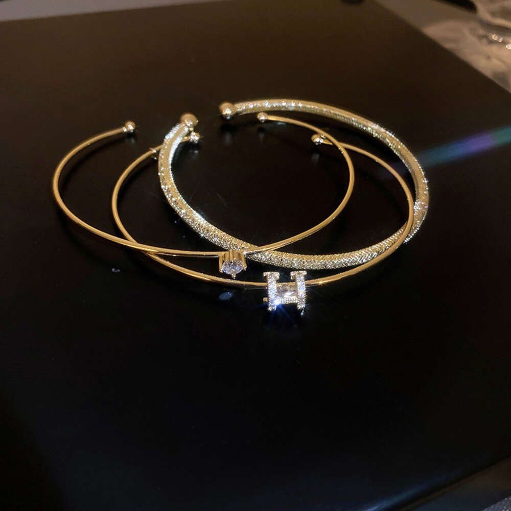 18 # Bracelet Gold Three piece Set Real