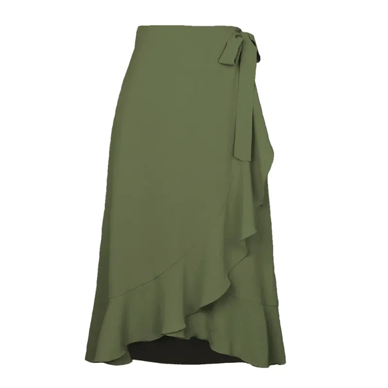 Army green skirt