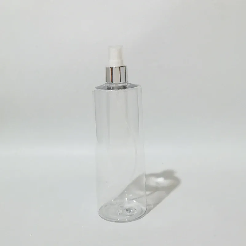 400 ml transparente Plastikflasche in Silber