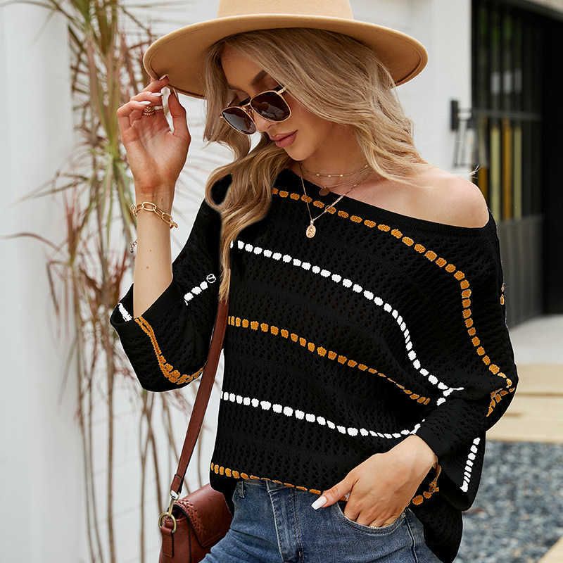 Black Stripes (hollow Knit Top)