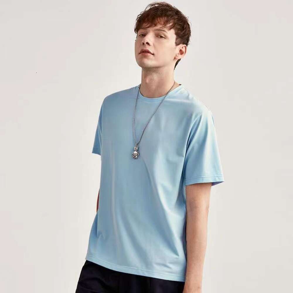 【 Solid color short sleeved 】 Mist blue