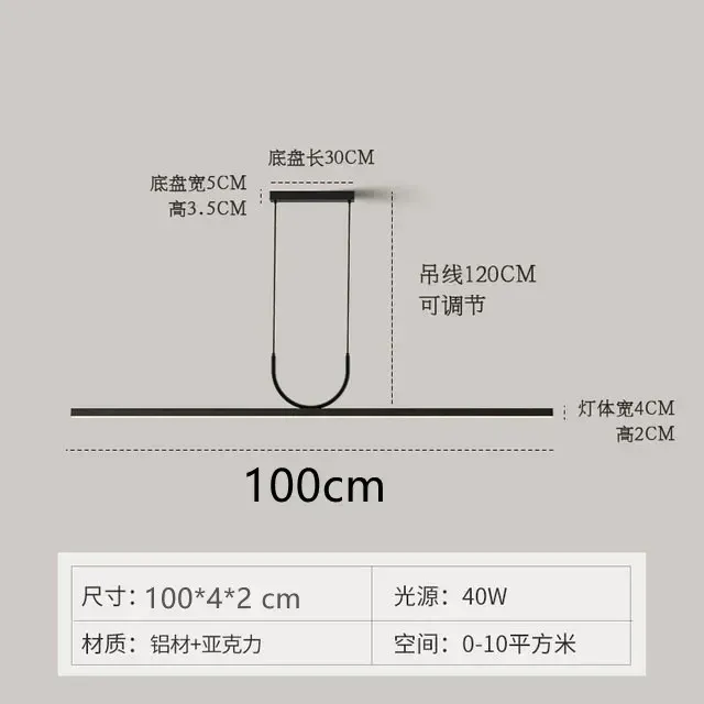 Varm vit 3000k svart 100 cm