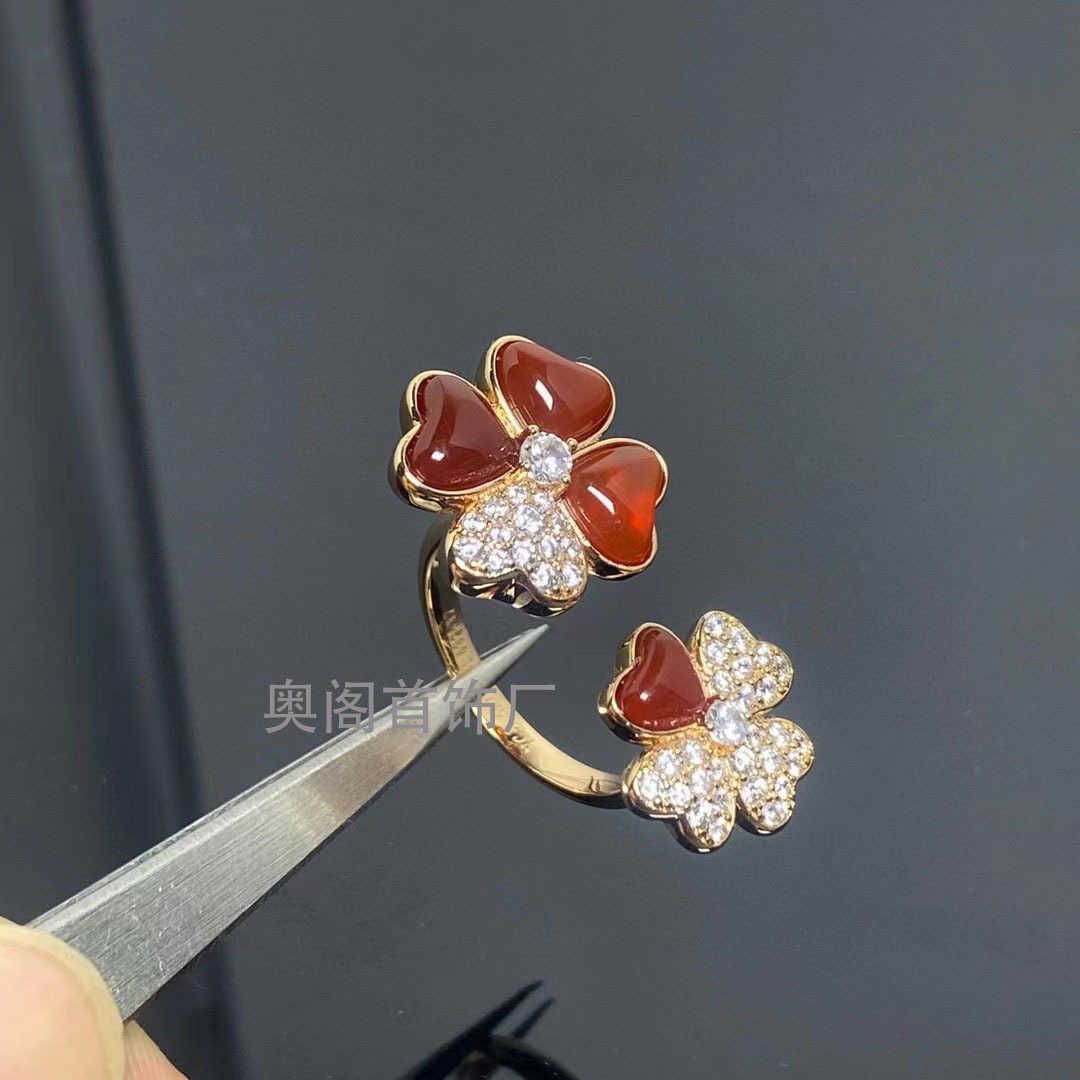 Rose Gold Red Petal Ring