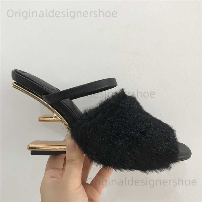 Rosy Fur 9cm Heel