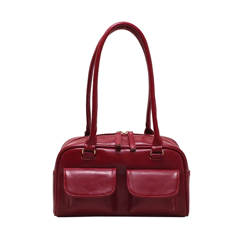 Red shoulder bag